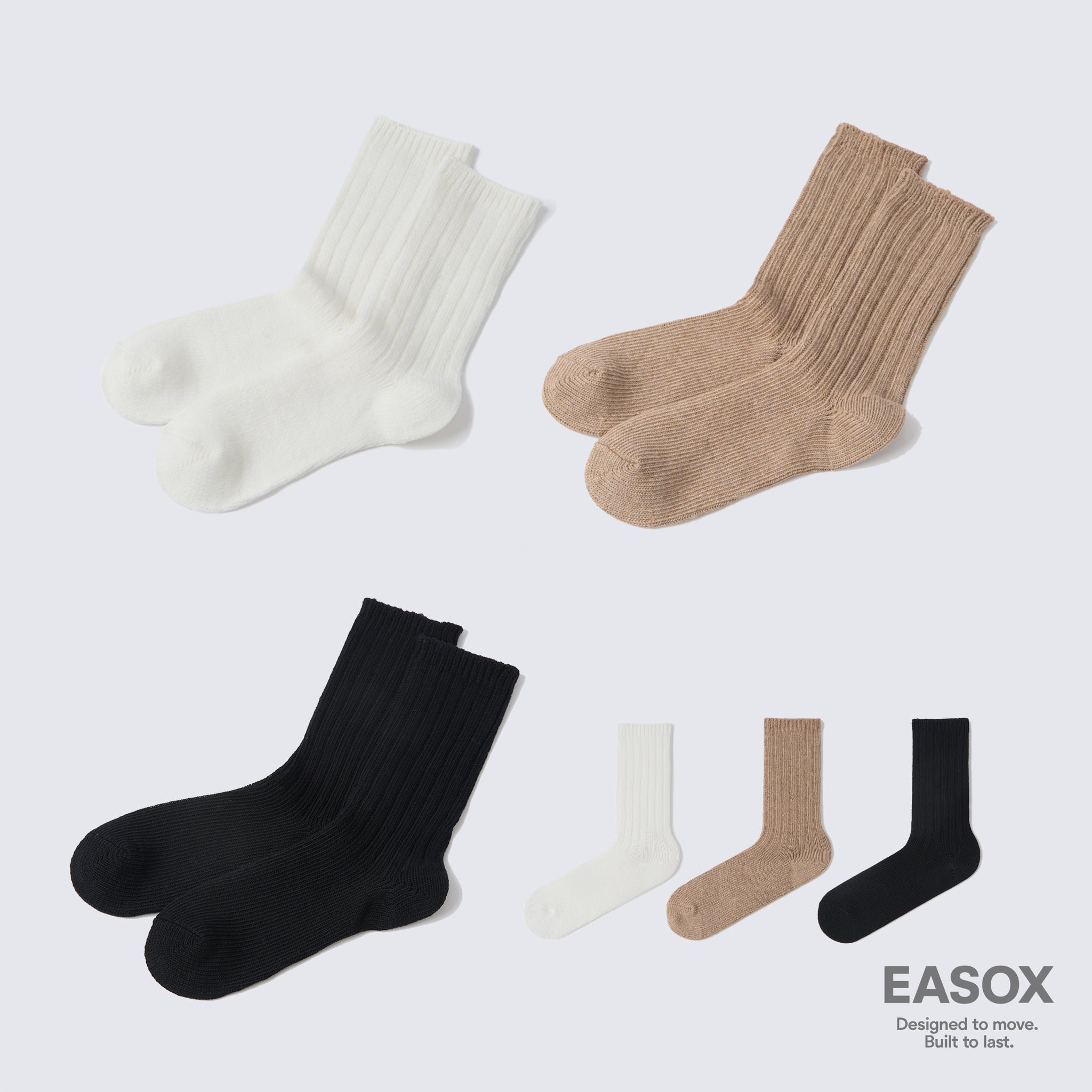 Essential Ribbed Crew Socks