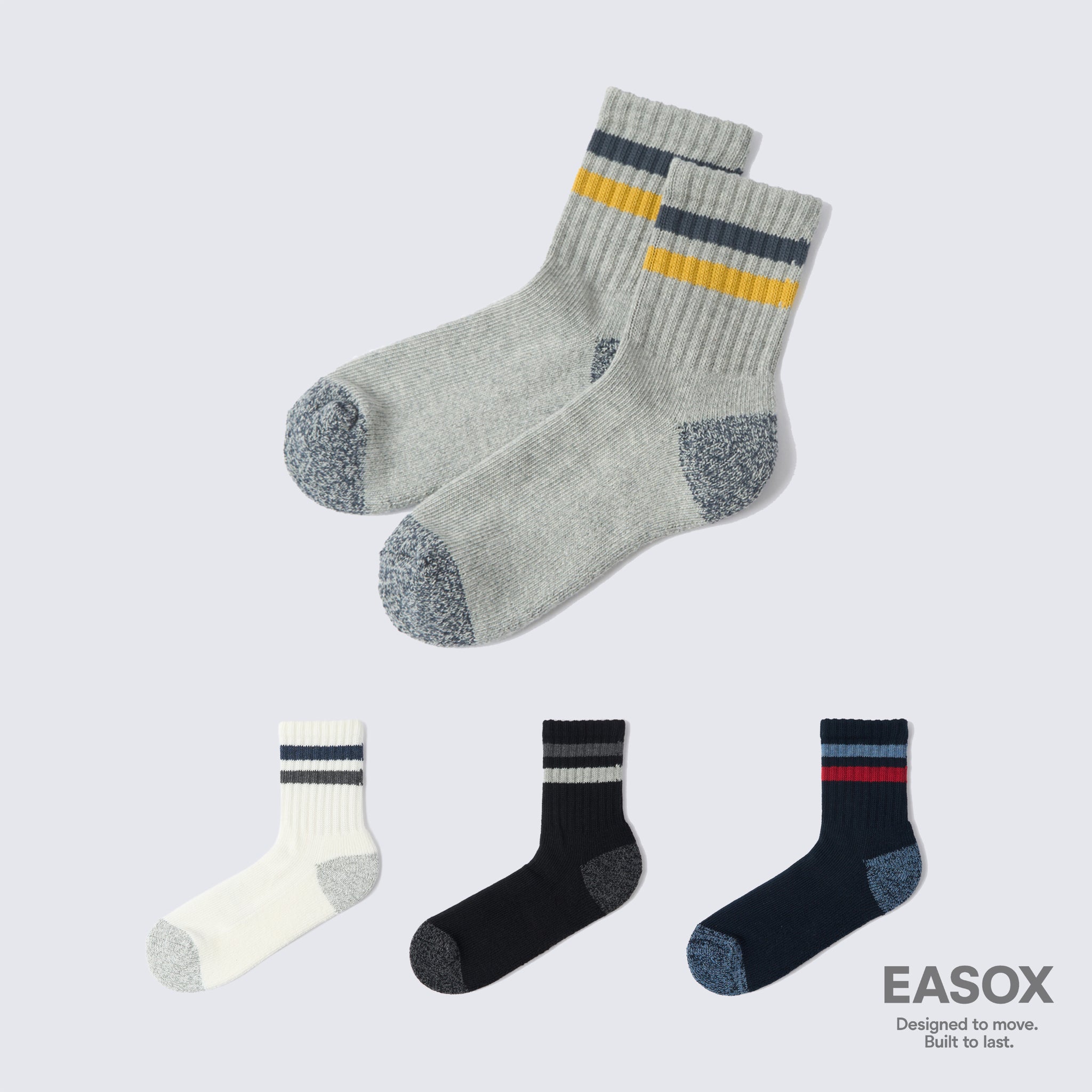 Sport Stripe Cushioned Crew Socks