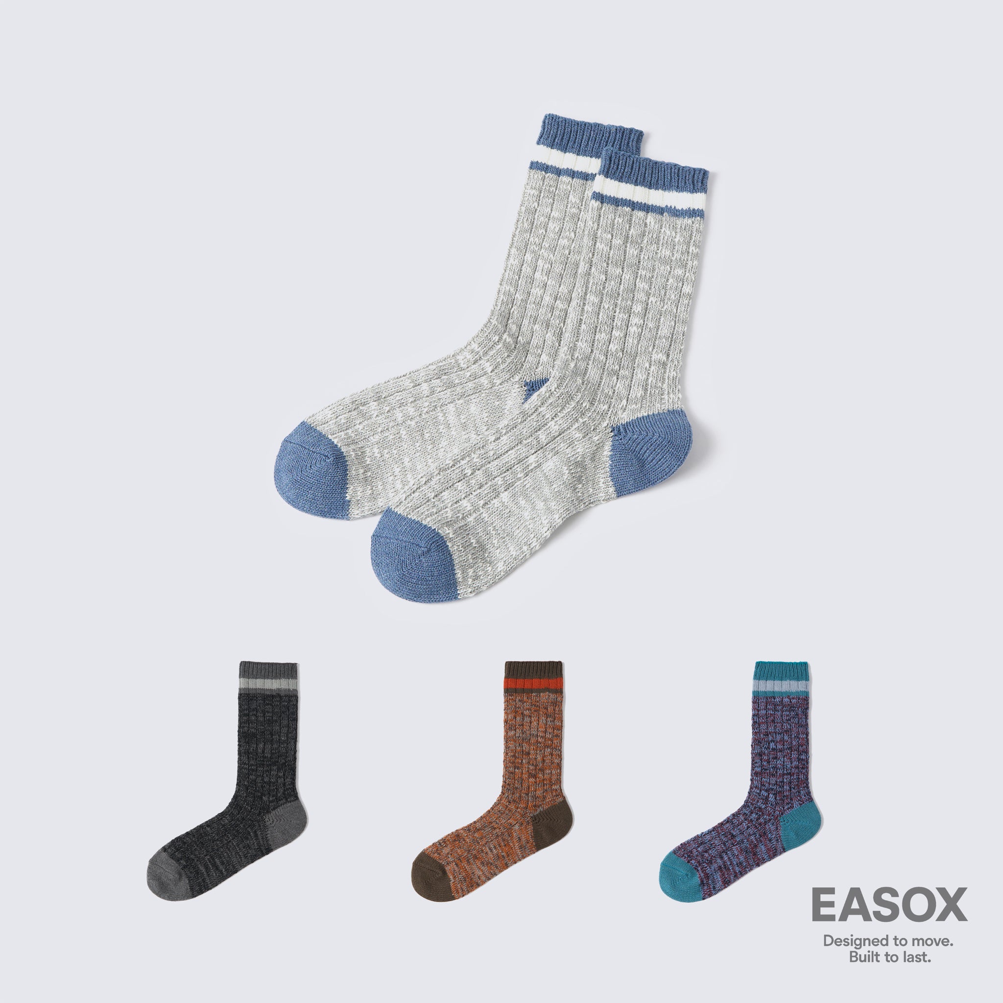 Mélange Sport Stripe Ribbed Crew Socks