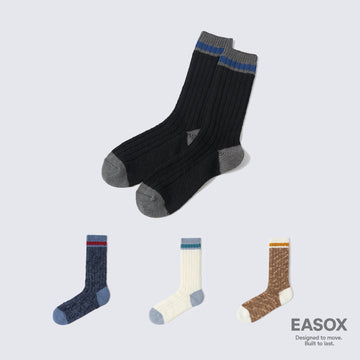 Ribbed Hiking Crew Socks